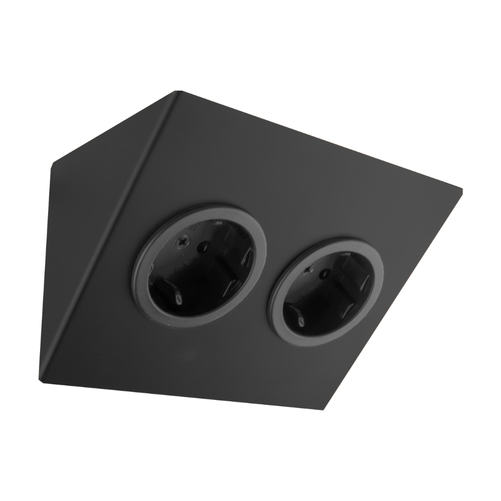 CARESSI 2ST14 Unterbausteckdose, schwarz