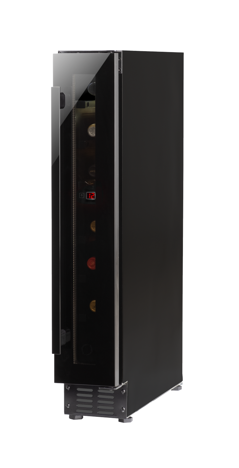 Weintemperierschrank, unterbaufähig, X-Type Design, schwarz
