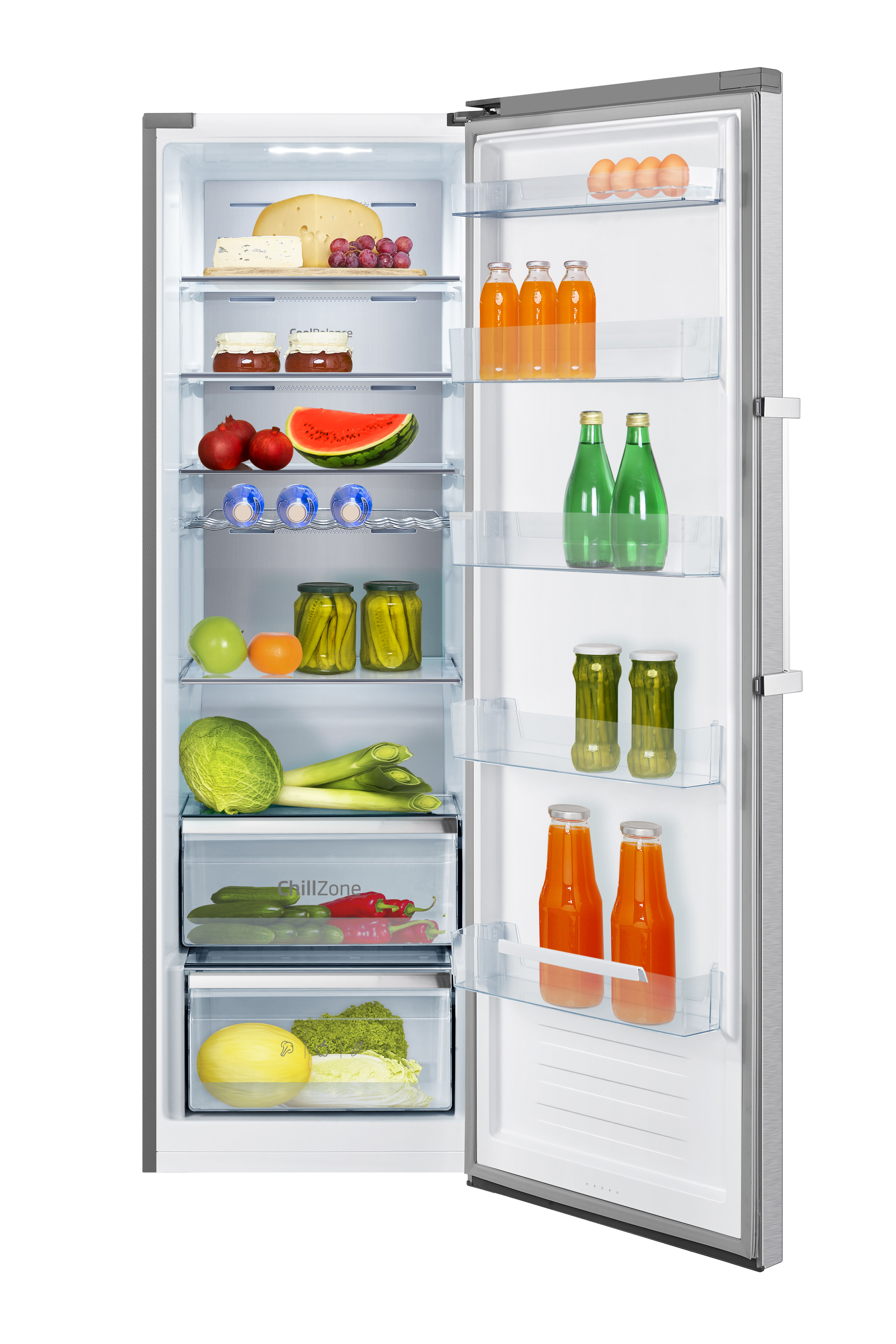 Vollraum-Stand-Kühlschrank VKS 358 150 E, Edelstahloptik, 186 cm