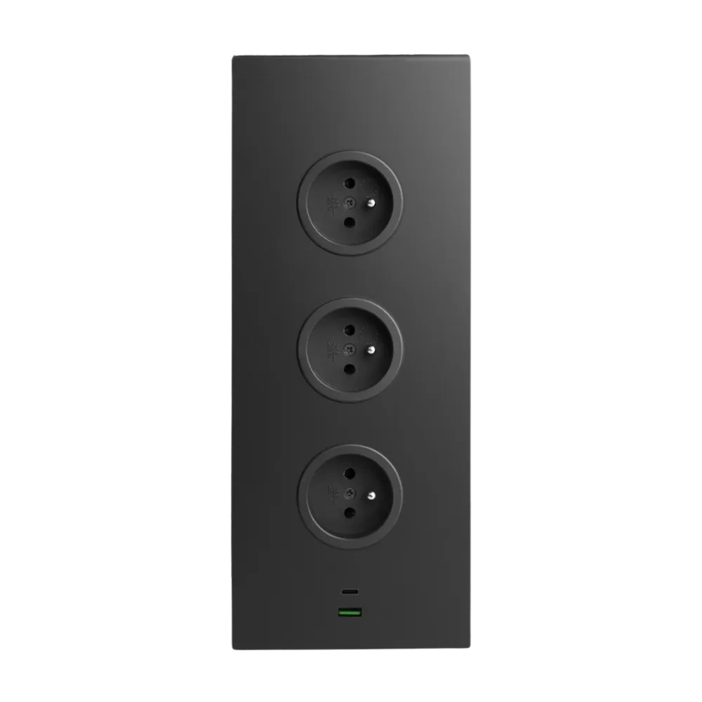 CARESSI 3ST29/USB Energie-Ecksäule, schwarz