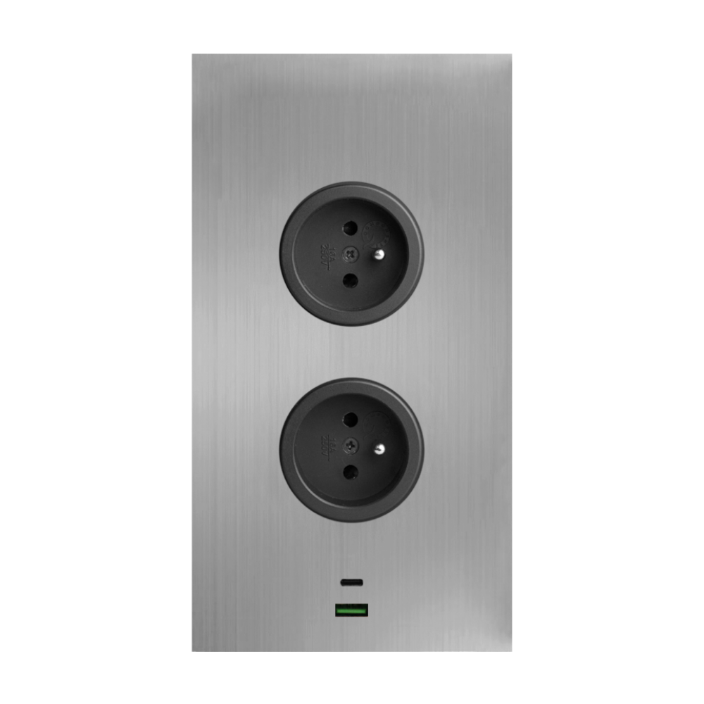 CARESSI 2ST20/USB Energie-Ecksäule, Edelstahl