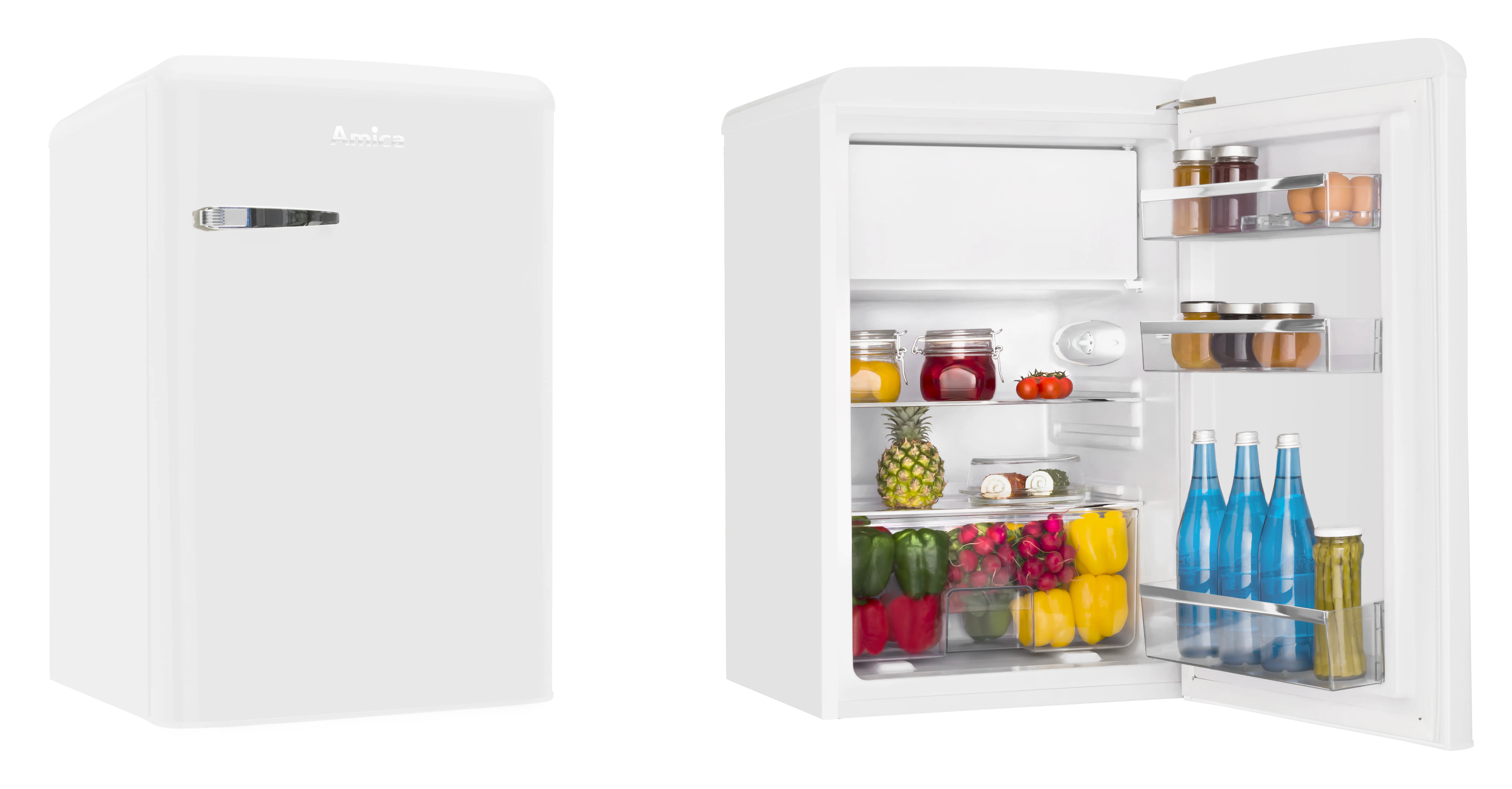 Stand-Kühlschrank mit Gefrierfach KSR 361 160 W, Snow White, 88 cm