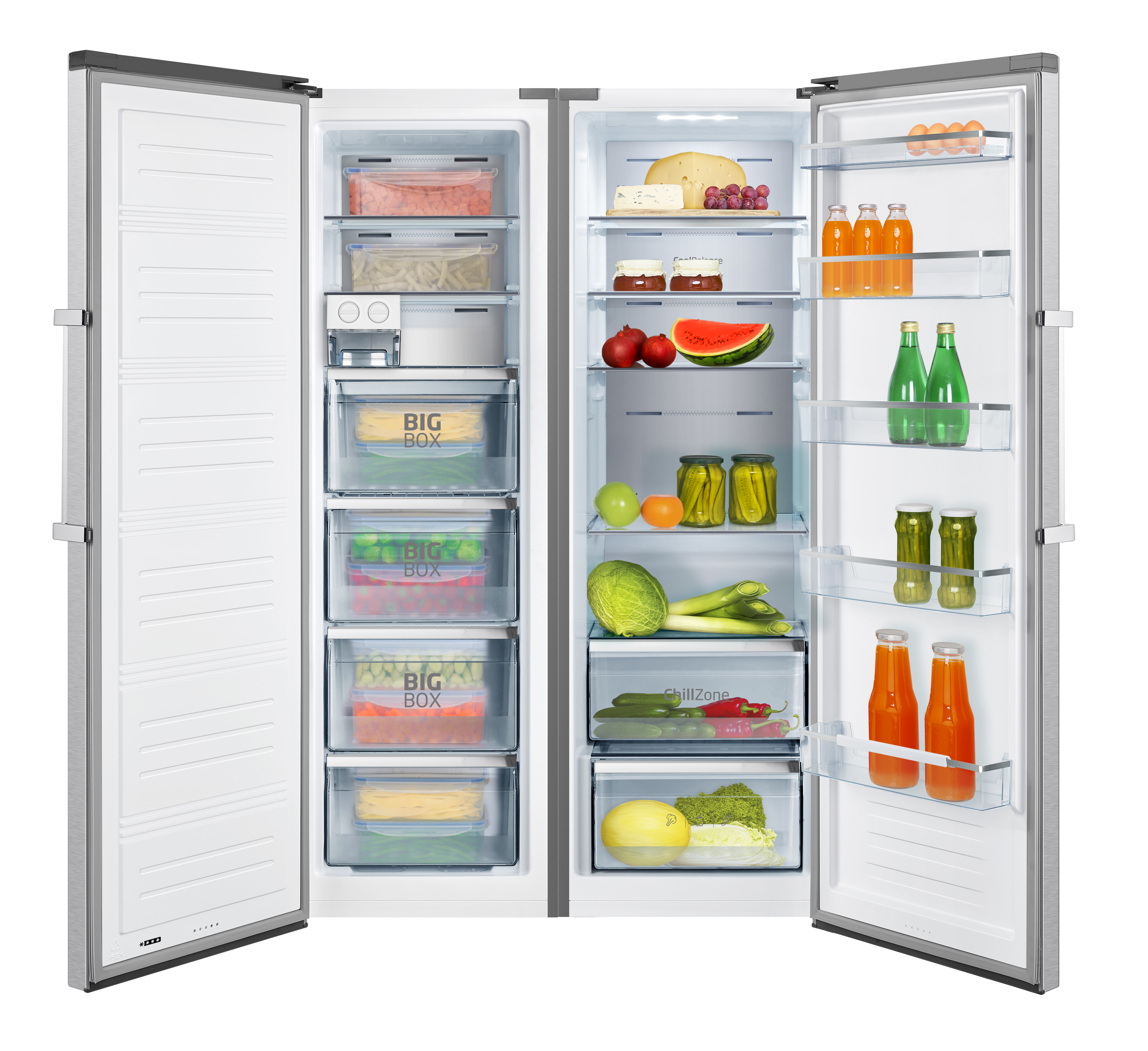 Vollraum-Stand-Kühlschrank VKS 358 150 E, Edelstahloptik, 186 cm