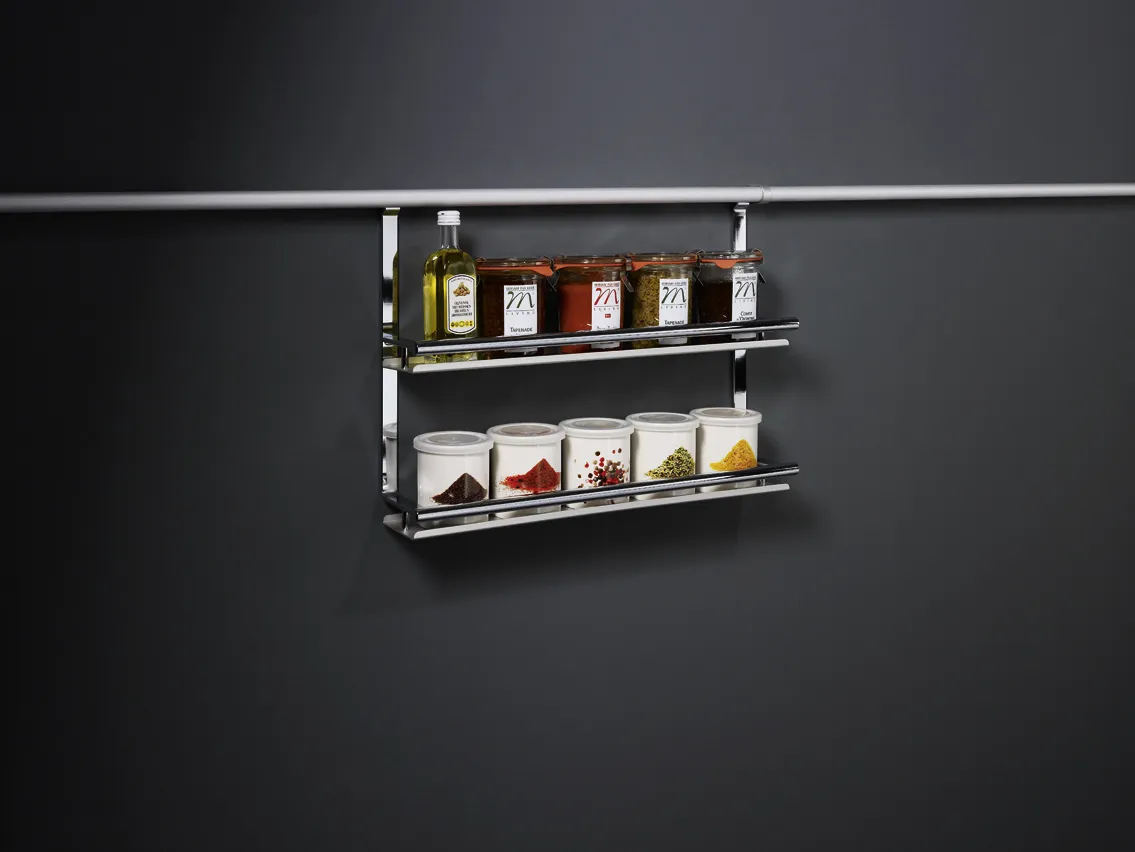 Linero 2000 Gewürzboard, 2 Etagen, Edelstahl-Optik 