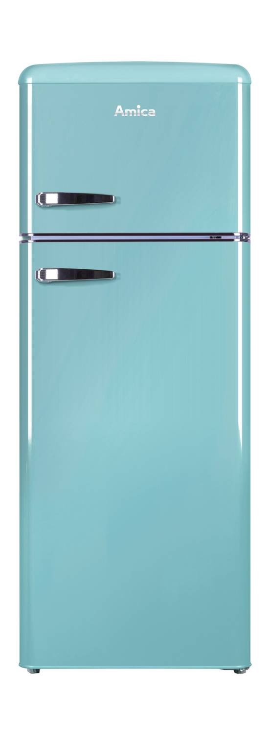Kühl--Gefrierkombination im Retro Design, 144 cm Höhe, ice blue