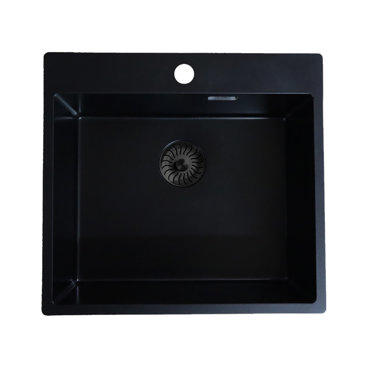 CARESSi CAQPP50R10BK-EB Einzelbecken, Black Line, 500mm breit