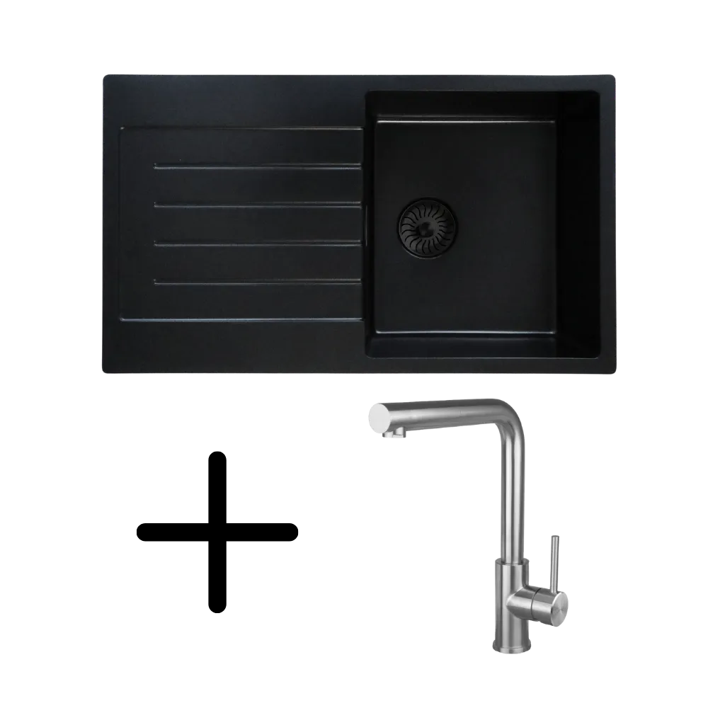 CARESSI CAQPP770R10BK-EB + CABL003IU Spülen-Set