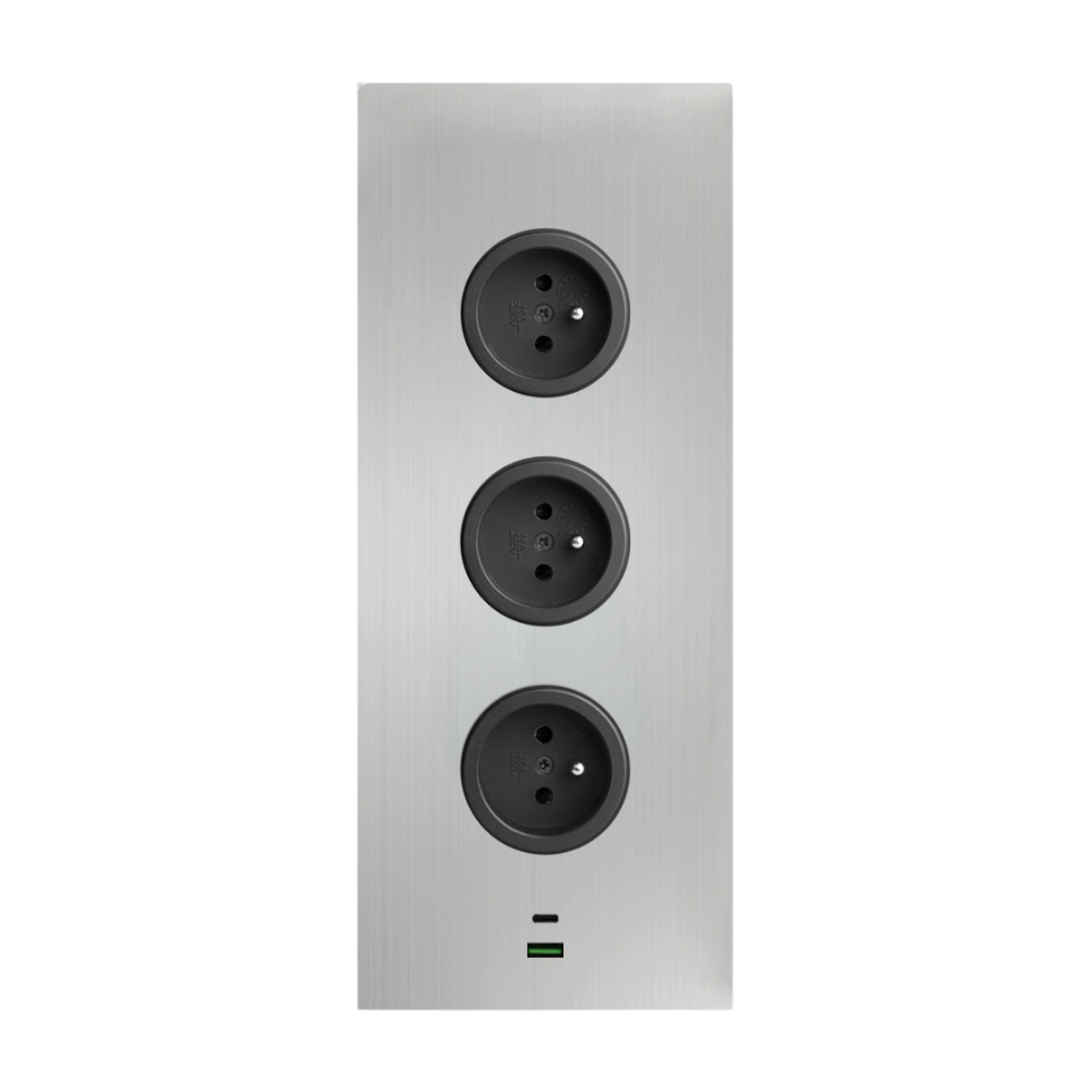 CARESSI 3ST29/USB Energie-Ecksäule, Edelstahl
