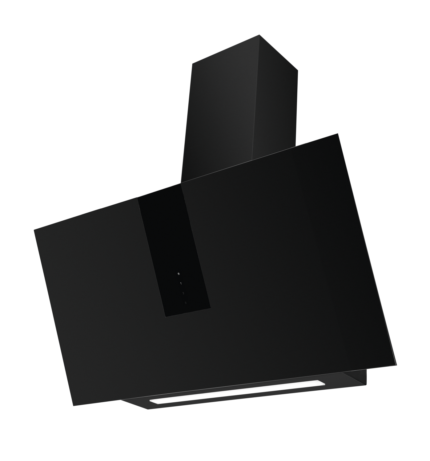 Kaminhaube, Pure, 80 cm, Schwarz-matter Glasschirm