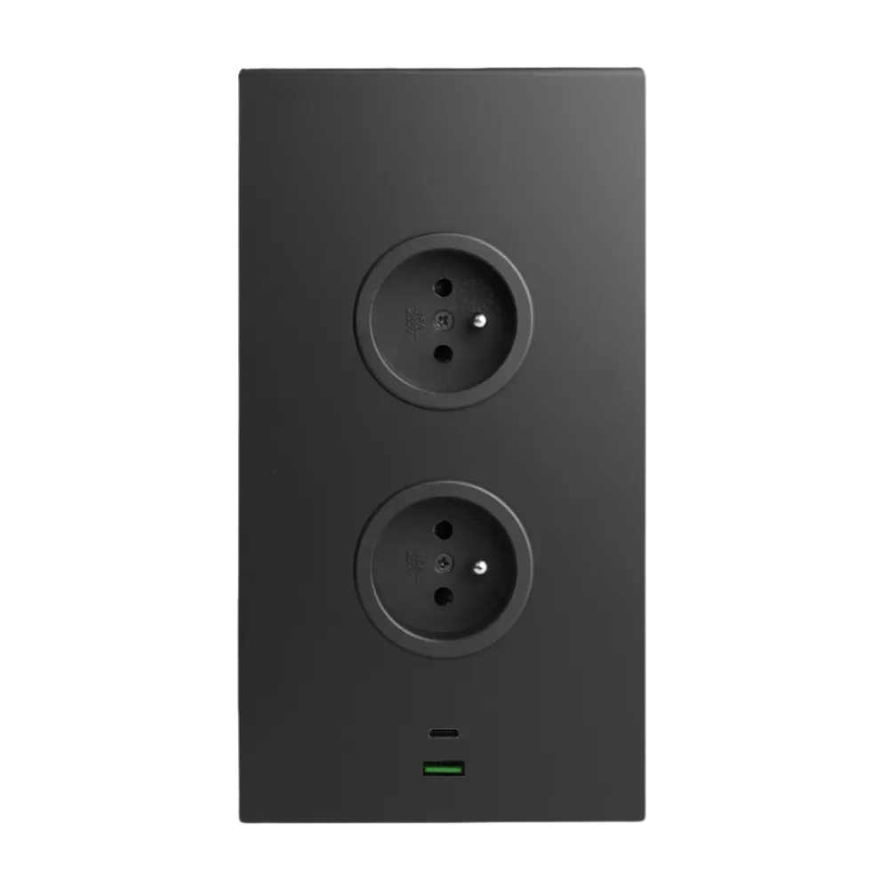 CARESSI 2ST20/USB Energie-Ecksäule, schwarz