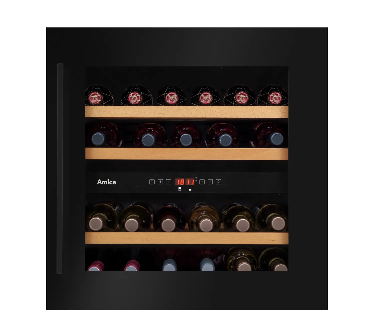 Einbau-Weintemperierschrank, X-Type Design, schwarz