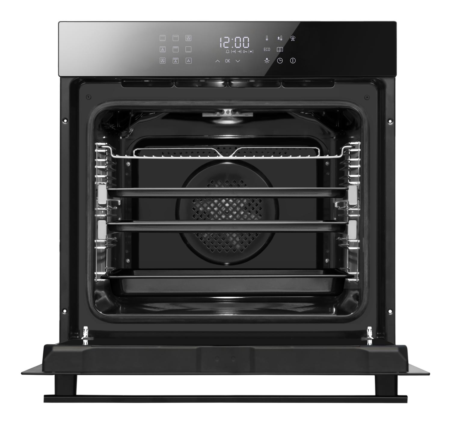 Einbaubackofen, X-type Design, Schwarz-Glas