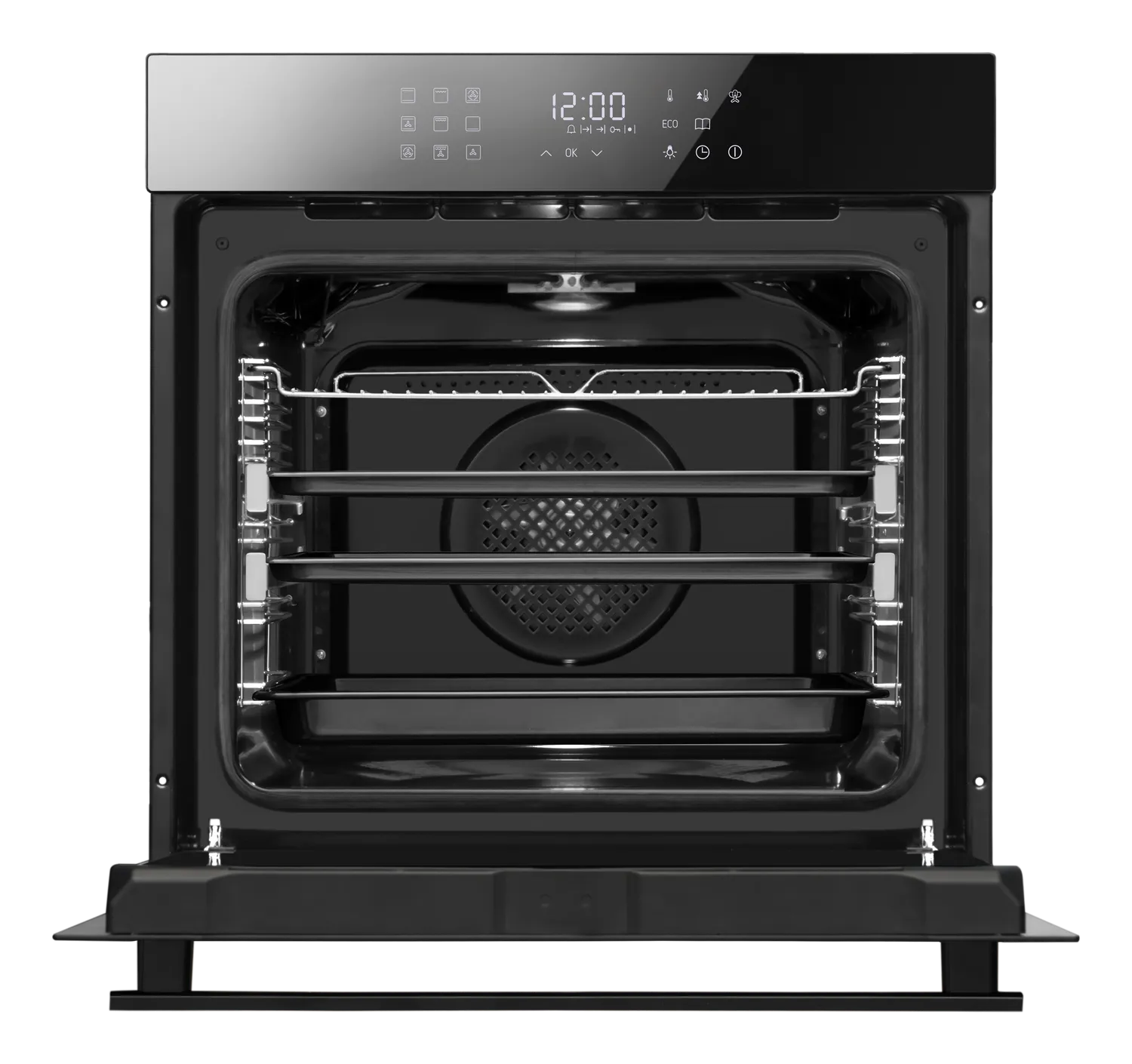 Einbaubackofen, X-type Design, Schwarz-Glas