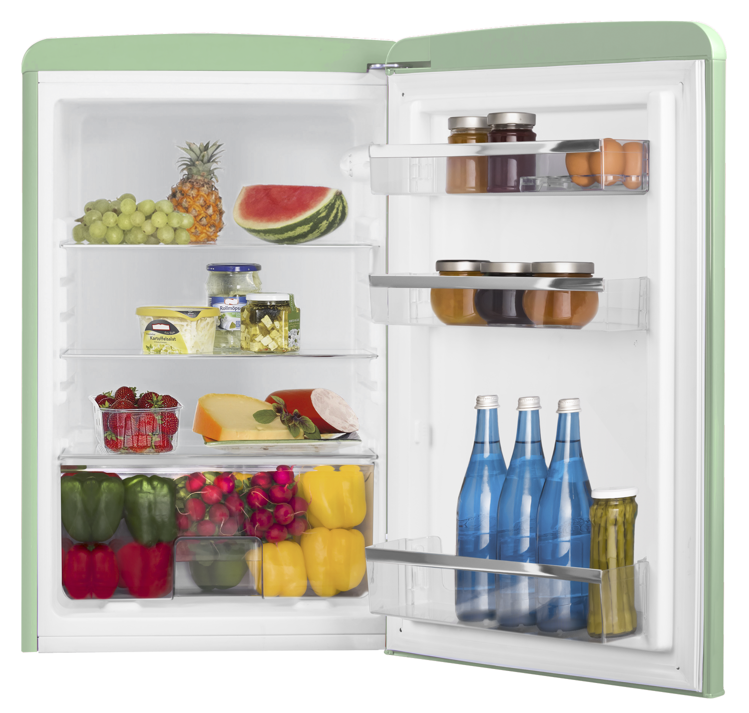 Vollraum-Kühlschrank im Retro Design, 88 cm Höhe, fresh mint