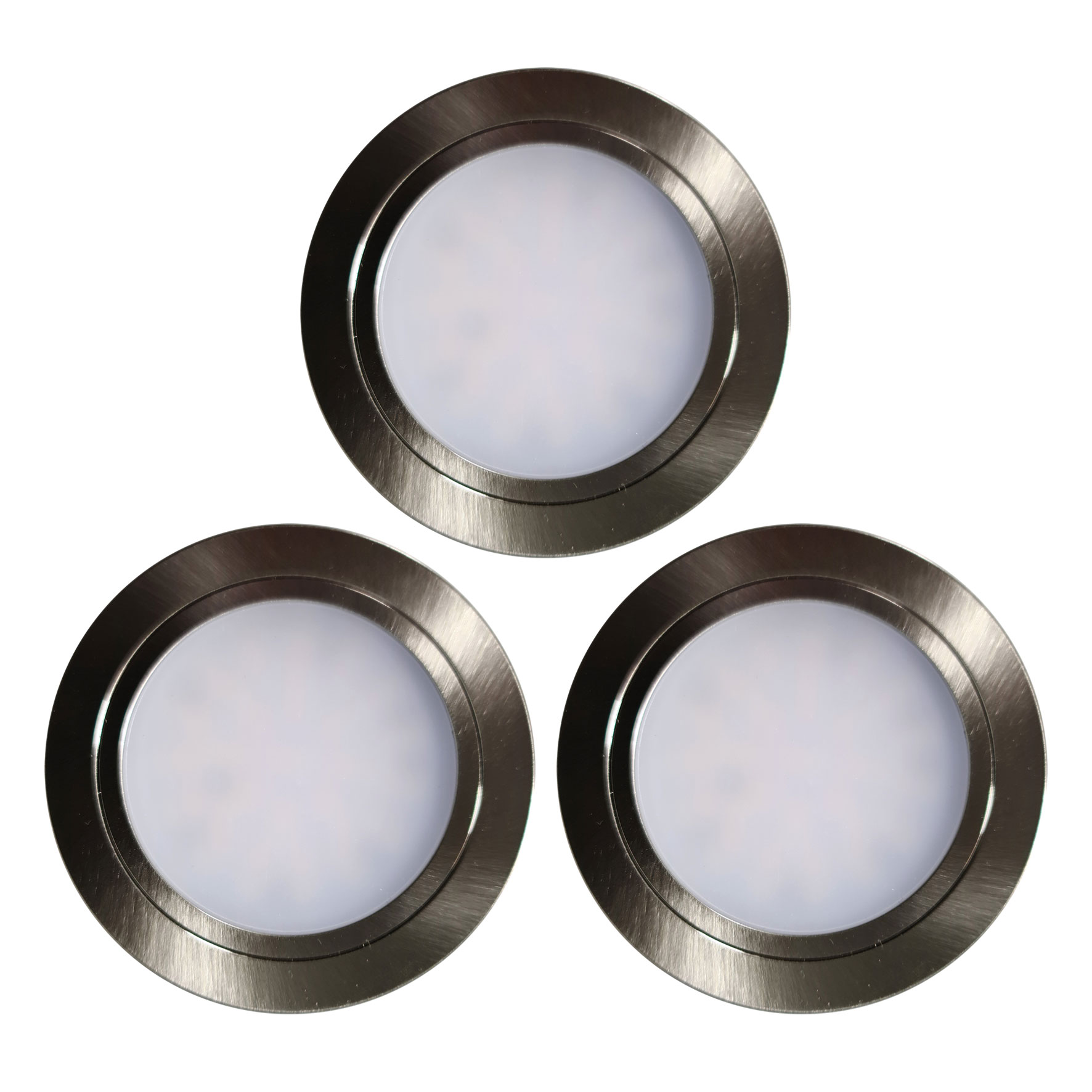 CARESSI Skye 68 Multi Tone Einbauleuchten-Set, 3 Spots, Edelstahloptik