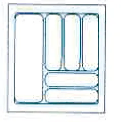 Besteckeinsatz Combi, zuschneidbar, silbergrau, 50er