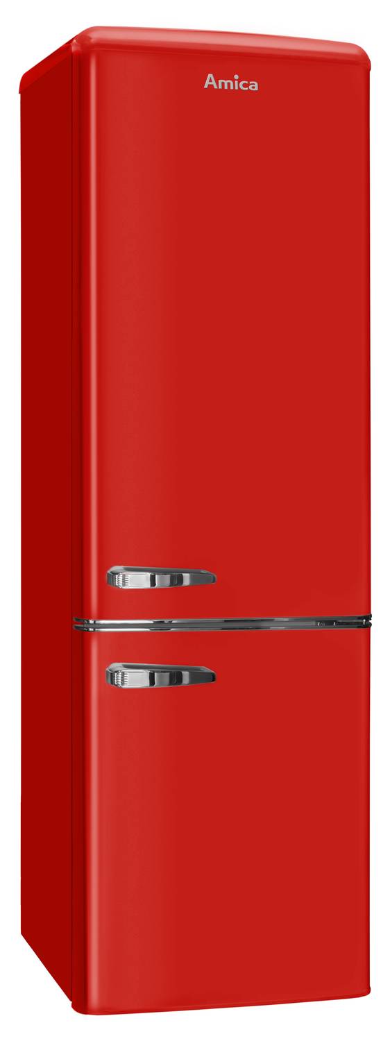 Kühl--Gefrierkombination im Retro Design, 181 cm Höhe, Chili Red