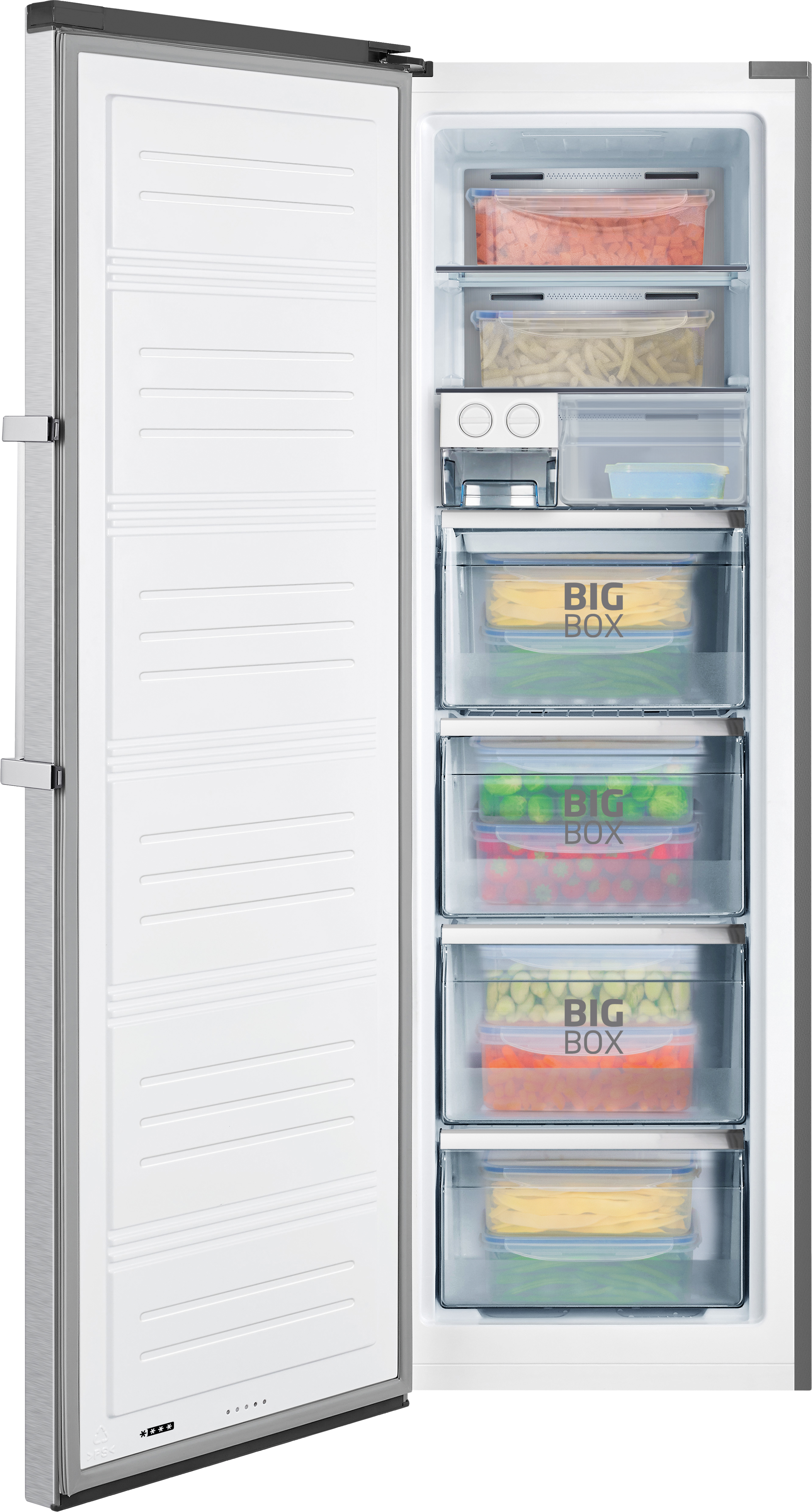 Stand-Gefrierschrank GSN 328 150 E, Edelstahloptik, 186 cm Stand-Gefrierschrank GSN 328 150 E, Edelstahloptik, 186 cm