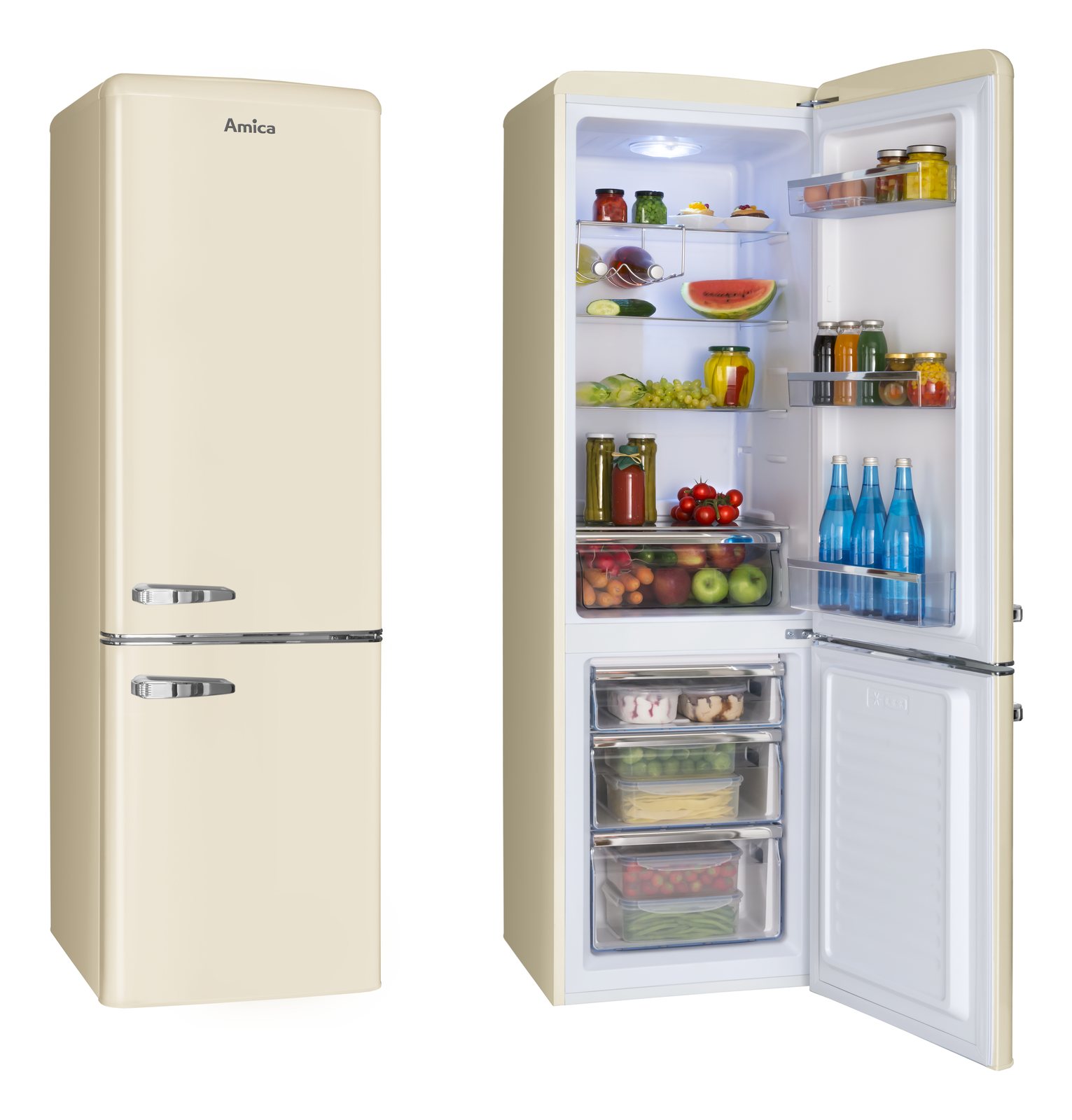 Stand-Kühl-Gefrierkombination KGCR 387 102 B, Coffee Cream, 181 cm
