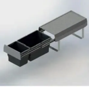 Case SlimLine, flach, 12 + 5 Liter, Höhe 280 mm, ab 40er Schrank 