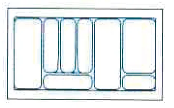 Besteckeinsatz Combi, zuschneidbar, silbergrau, 80er