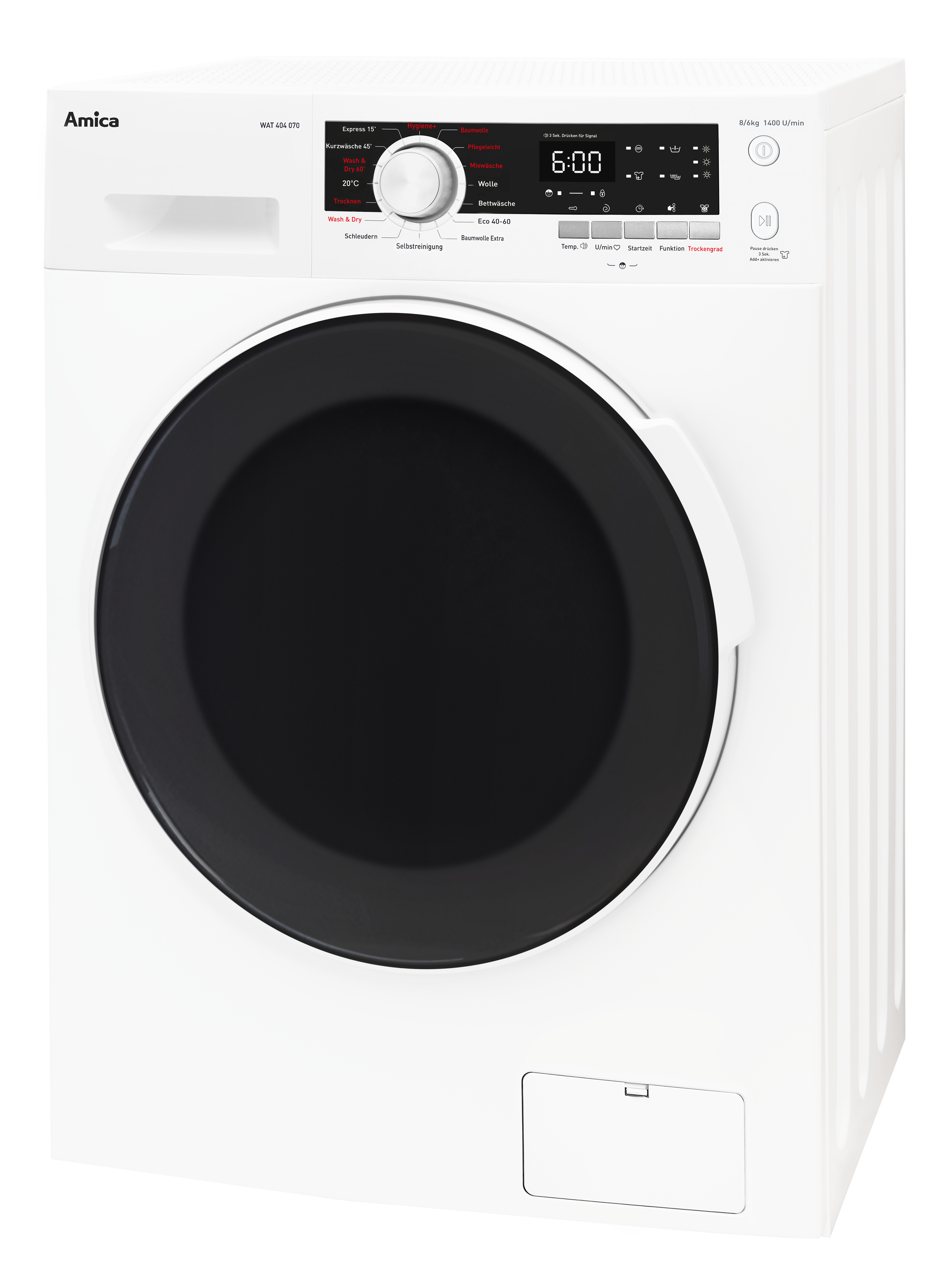 Waschtrockner WAT 404 070, weiß, 8 kg / 6 kg Waschtrockner WAT 404 070, weiß, 8 kg / 6 kg