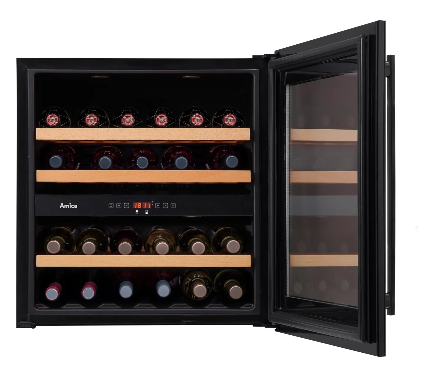 Einbau-Weintemperierschrank, X-Type Design, schwarz
