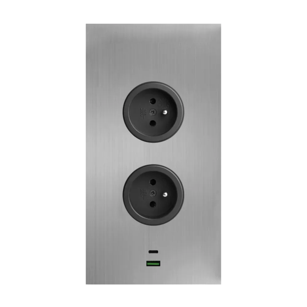 CARESSI 2ST22/USB Energie-Ecksäule, Edelstahl