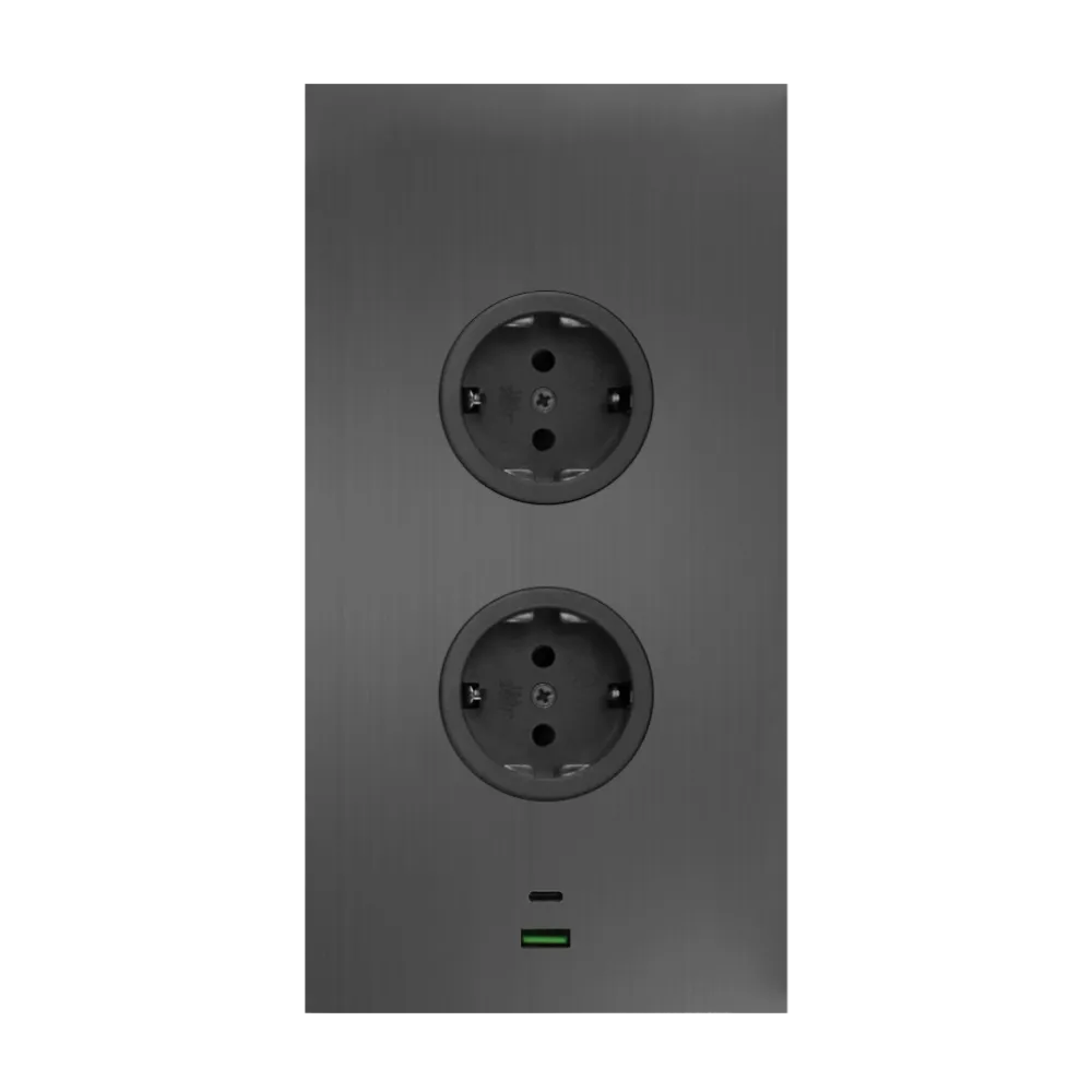 CARESSI 2ST22/USB Energie-Ecksäule, gun-metal