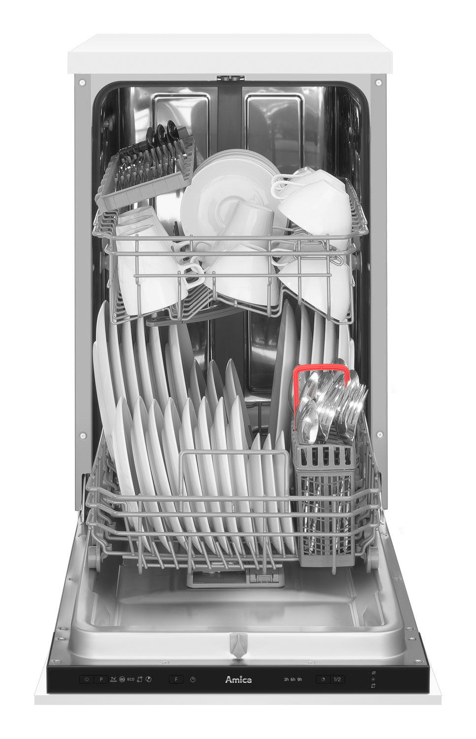 Einbau-Geschirrspüler, vollintegriert, 45 cm, schwarz