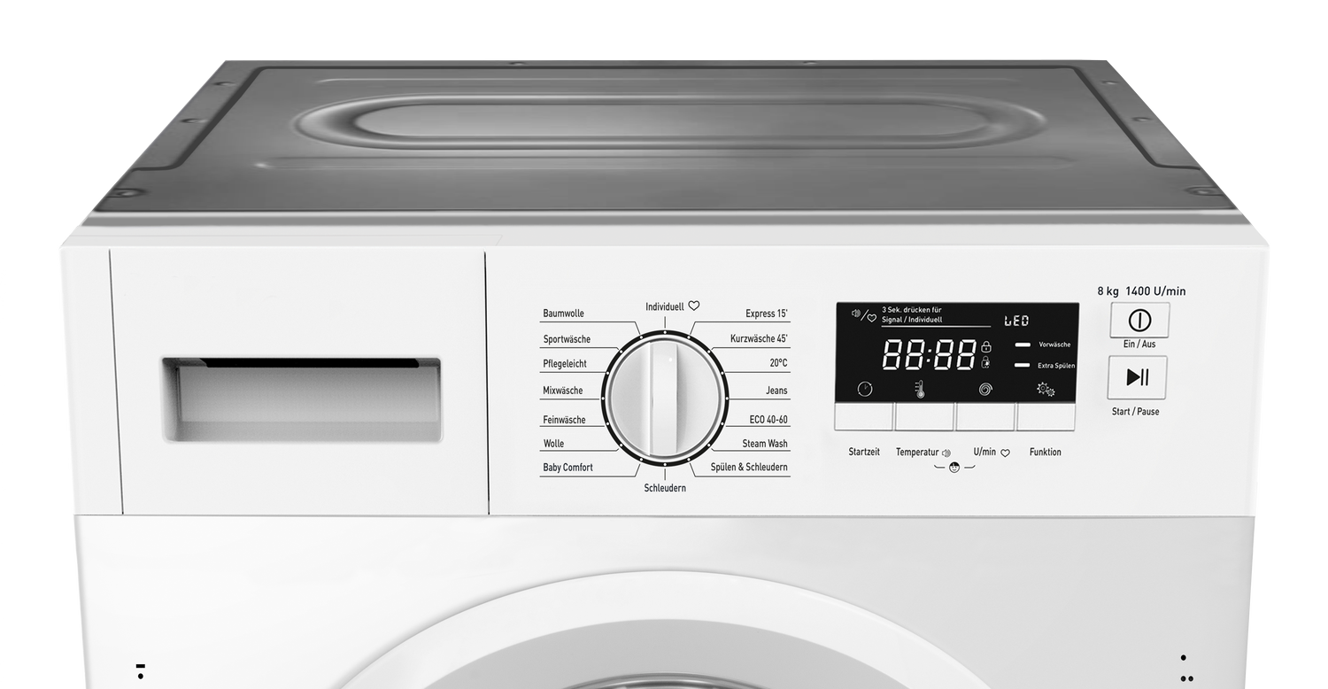 Einbauwaschmaschine, weiß, Einbau, Möbeltüranschlag wechselbar Einbauwaschmaschine, weiß, Einbau, Möbeltüranschlag wechselbar