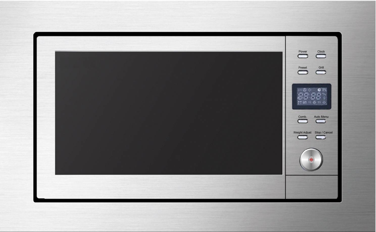 20 l Einbaumikrowelle mit Grill, Edelstahl