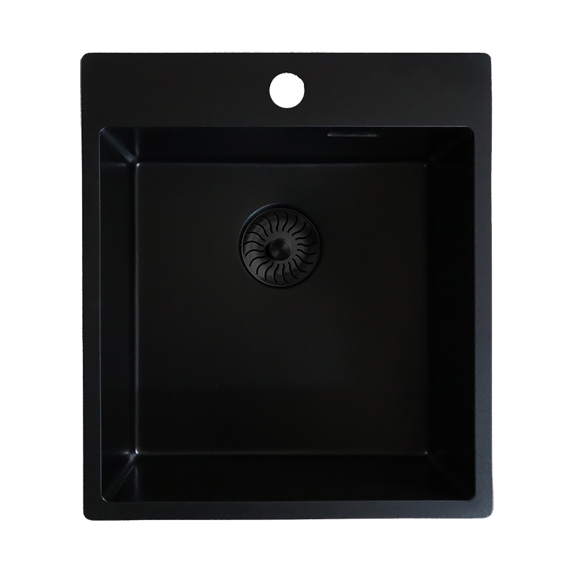 CARESSi CAQPP40R10BK-EB Einzelbecken, Black Line, 400mm breit