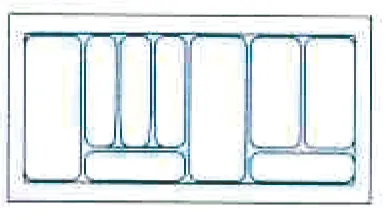 Besteckeinsatz Combi, zuschneidbar, silbergrau, 90er