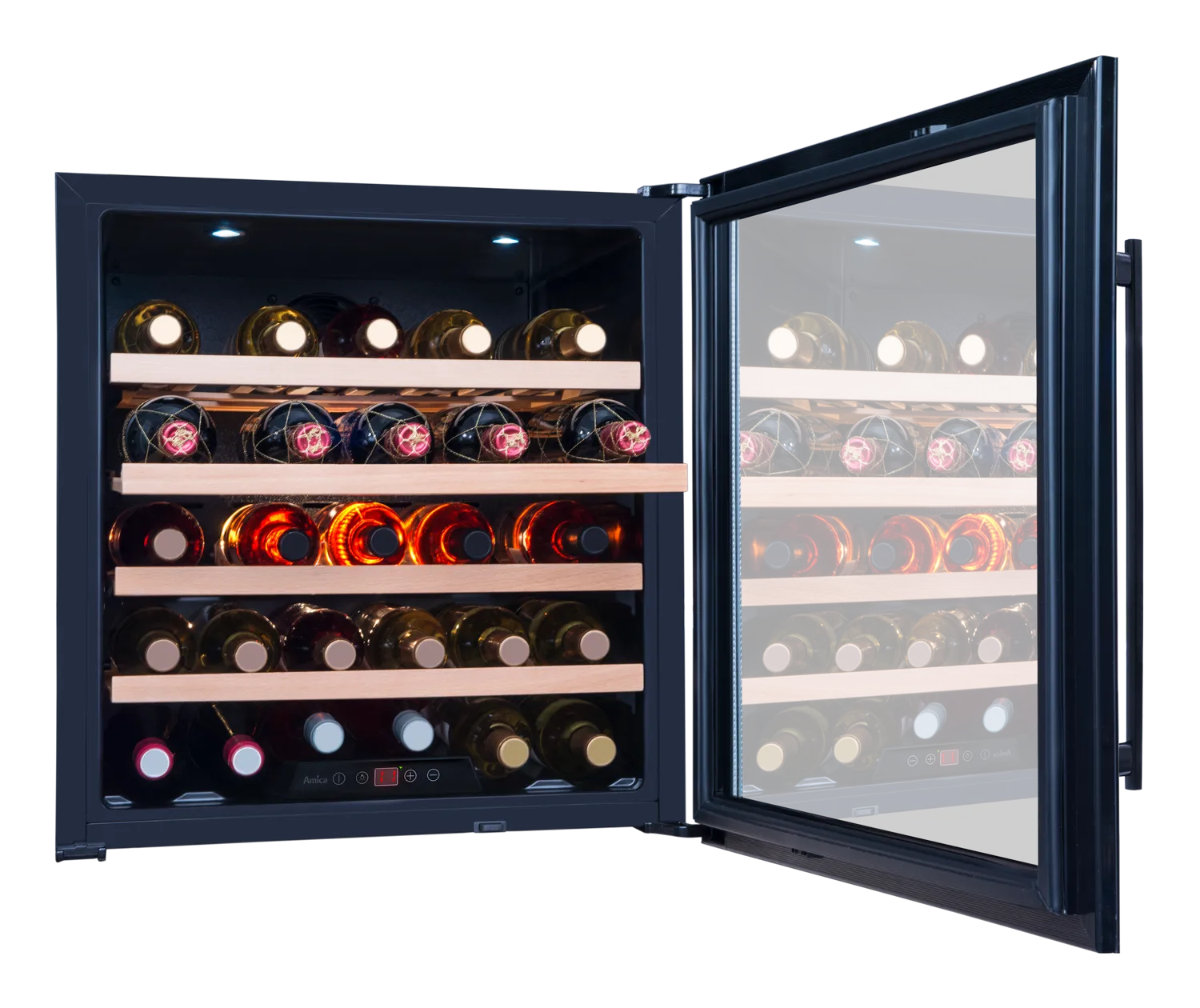Einbau-Weintemperierschrank, X-Type Design, schwarz
