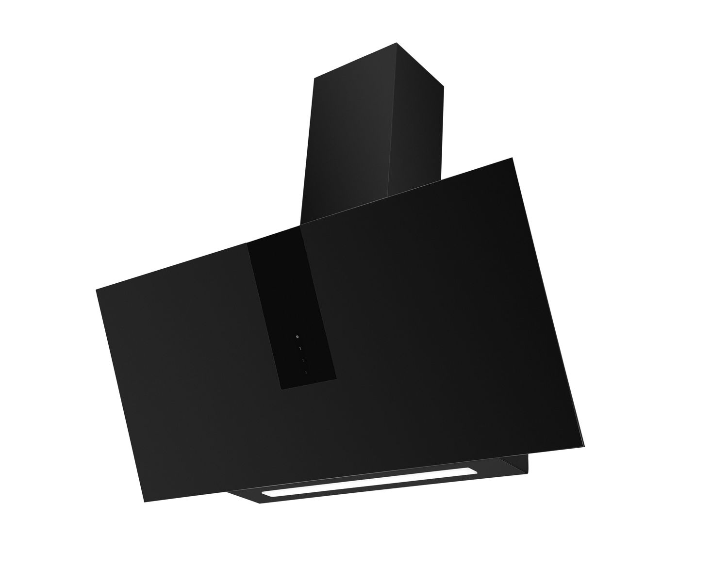 Kaminhaube, Pure, 60 cm, Schwarz-matter Glasschirm