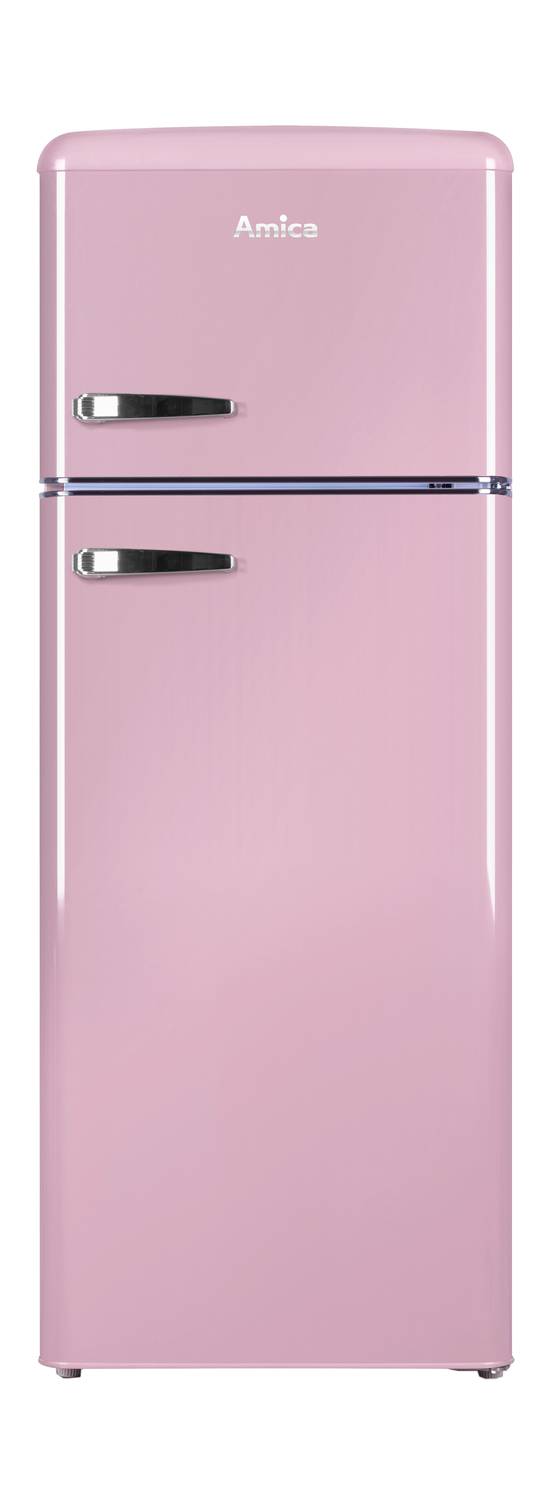 Kühl--Gefrierkombination im Retro Design, 144 cm Höhe, cupcake pink