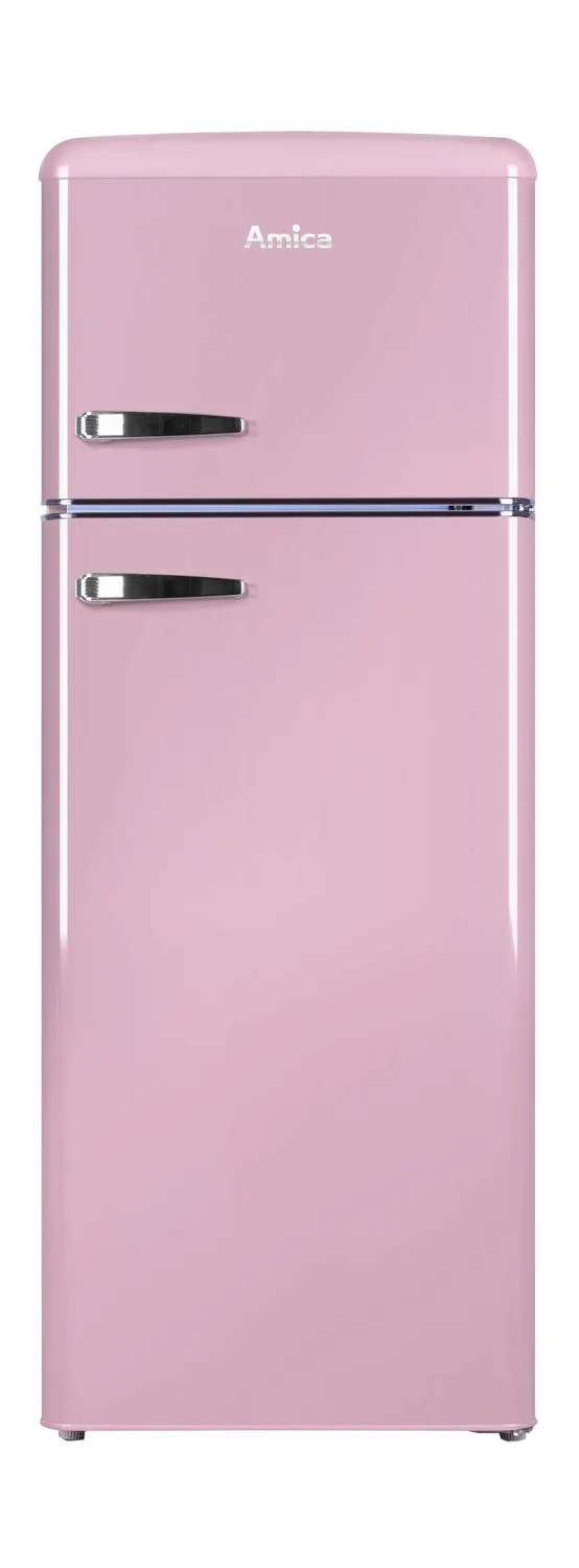 Kühl--Gefrierkombination im Retro Design, 144 cm Höhe, cupcake pink
