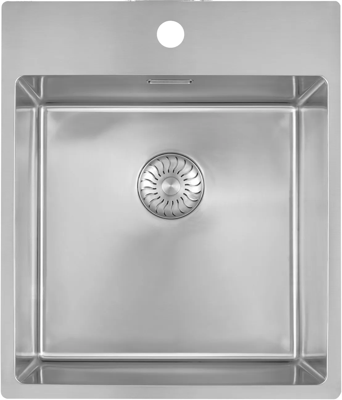 CARESSI CABLPP40KR10 Spüle mit Hahnbank, ab 50er Schrank, Edelstahl