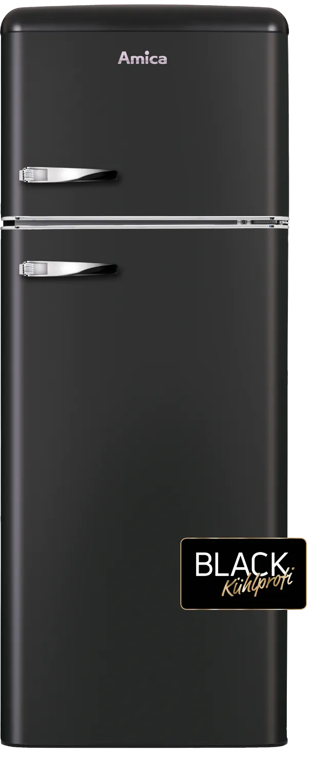 Kühl--Gefrierkombination im Retro Design, 144 cm Höhe, matte black