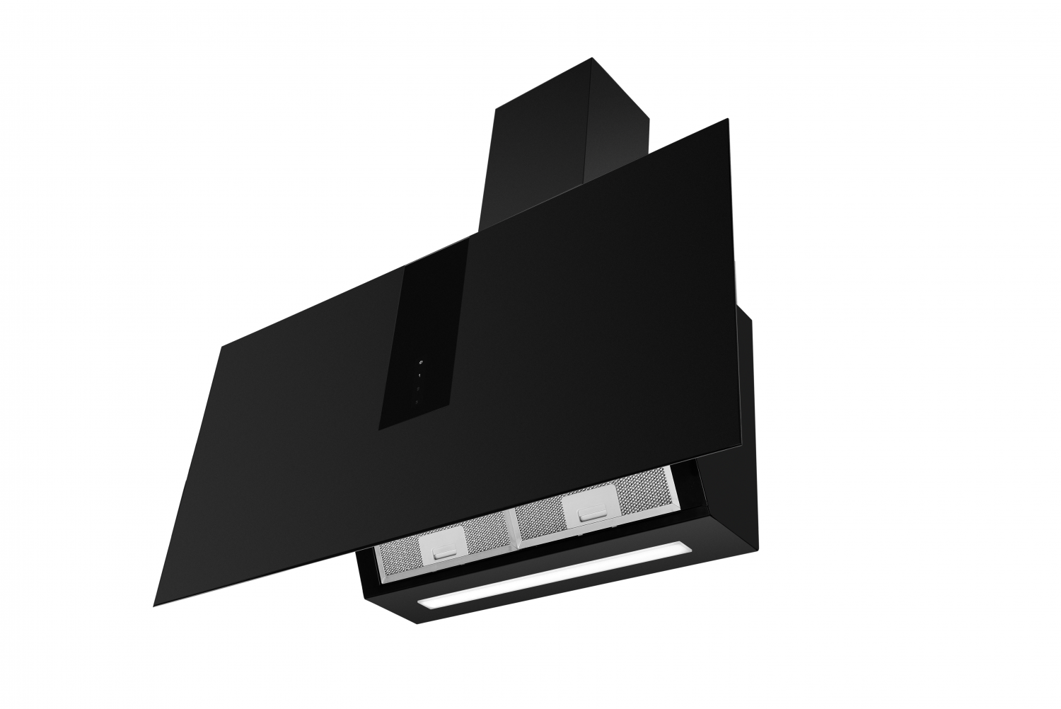 Kaminhaube, Pure, 60 cm, Schwarz-matter Glasschirm