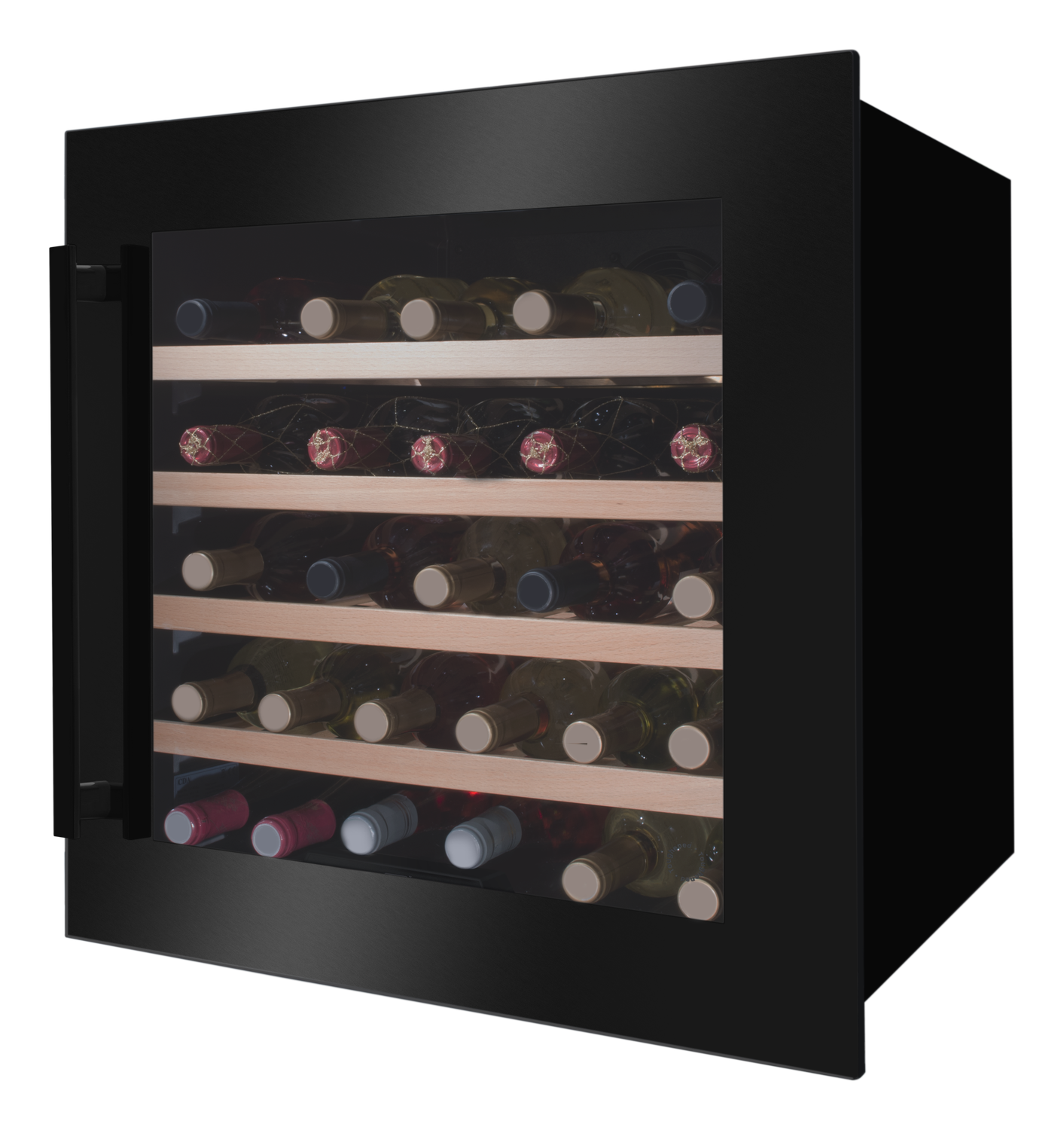 Einbau-Weintemperierschrank, X-Type Design, schwarz