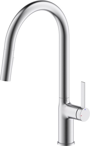 AMARI Küchenarmatur, HD, steelfinish, U-Auslauf mit Auszugsbrause 