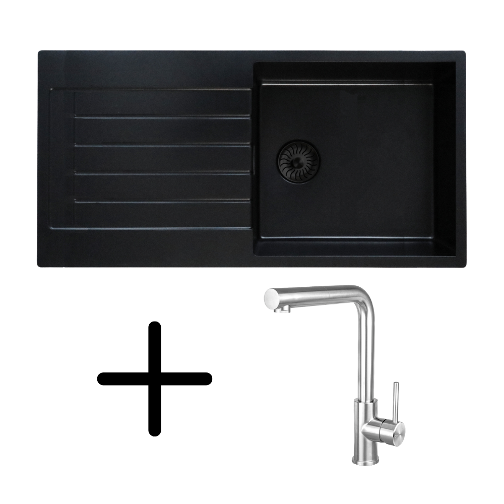 CARESSI CAQPP850R10BK-EB + CABL003CHU Spülen-Set