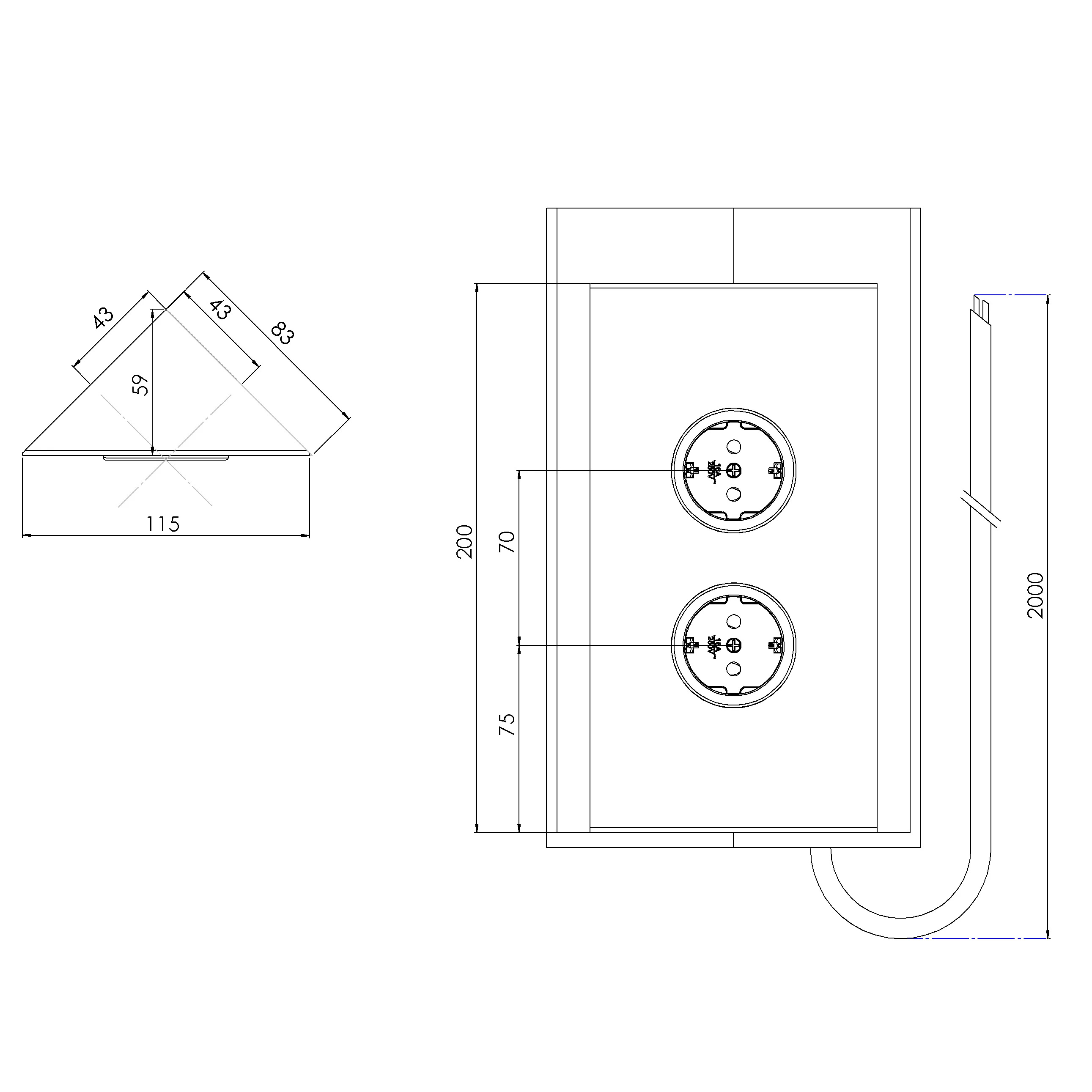 CARESSI 2ST20 Energie-Ecksäule, kupfer CARESSI 2ST20 Energie-Ecksäule, kupfer