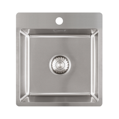 CARESSI CABL37KR15 Spüle mit Hahnbank, ab 45er Schrank,  Edelstahl massiv