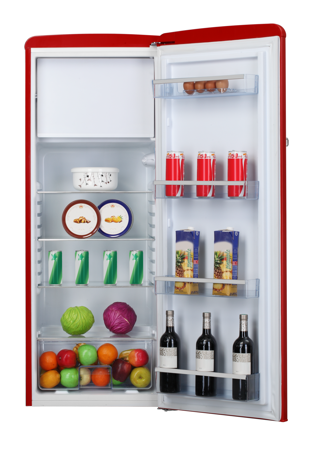 Kühlschrank im Retro Design, 144 cm Höhe, chili red