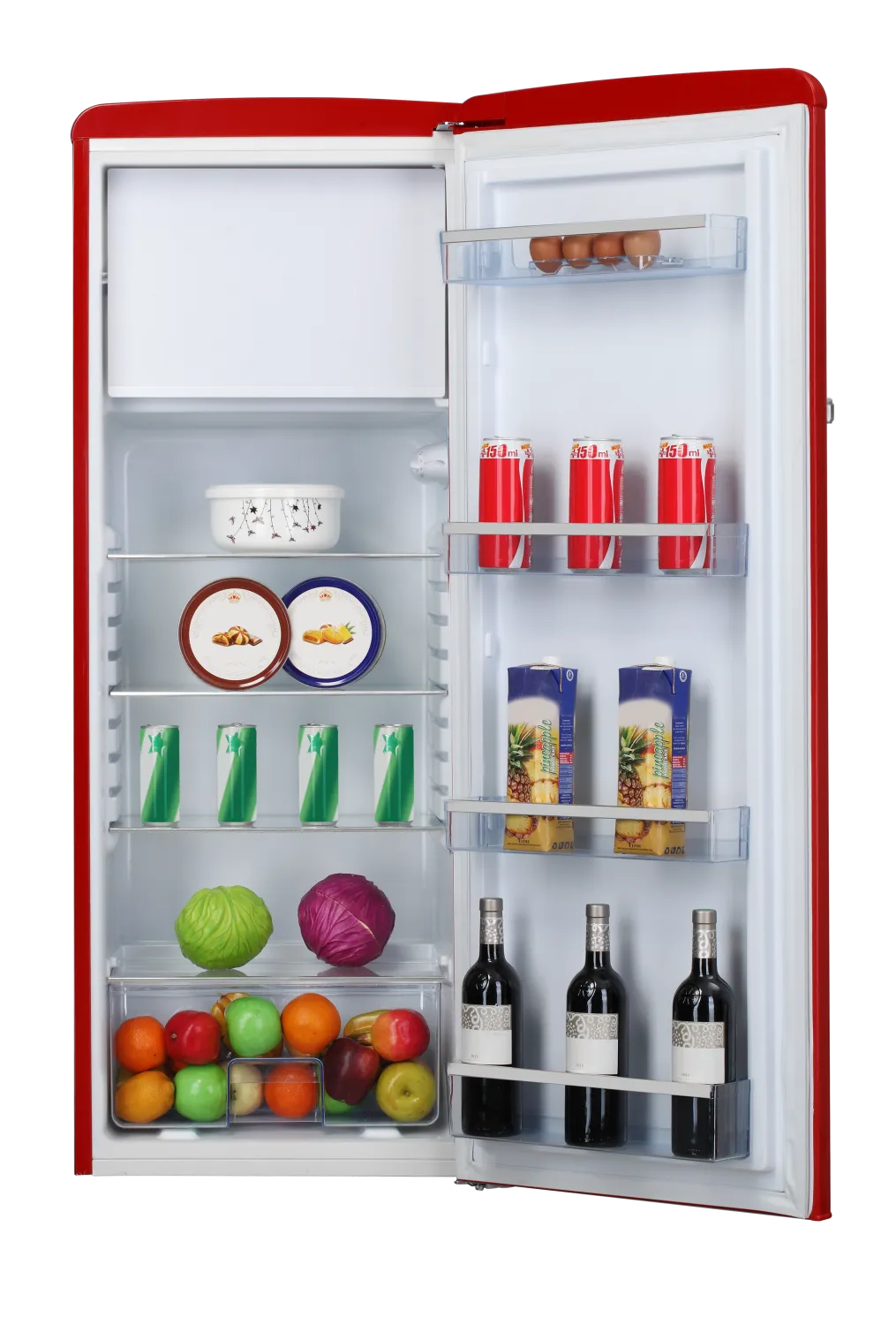 Kühlschrank im Retro Design, 144 cm Höhe, chili red