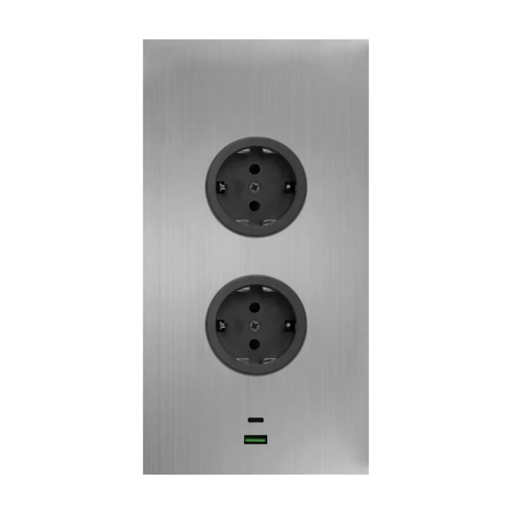CARESSI 2ST22/USB Energie-Ecksäule, Edelstahl