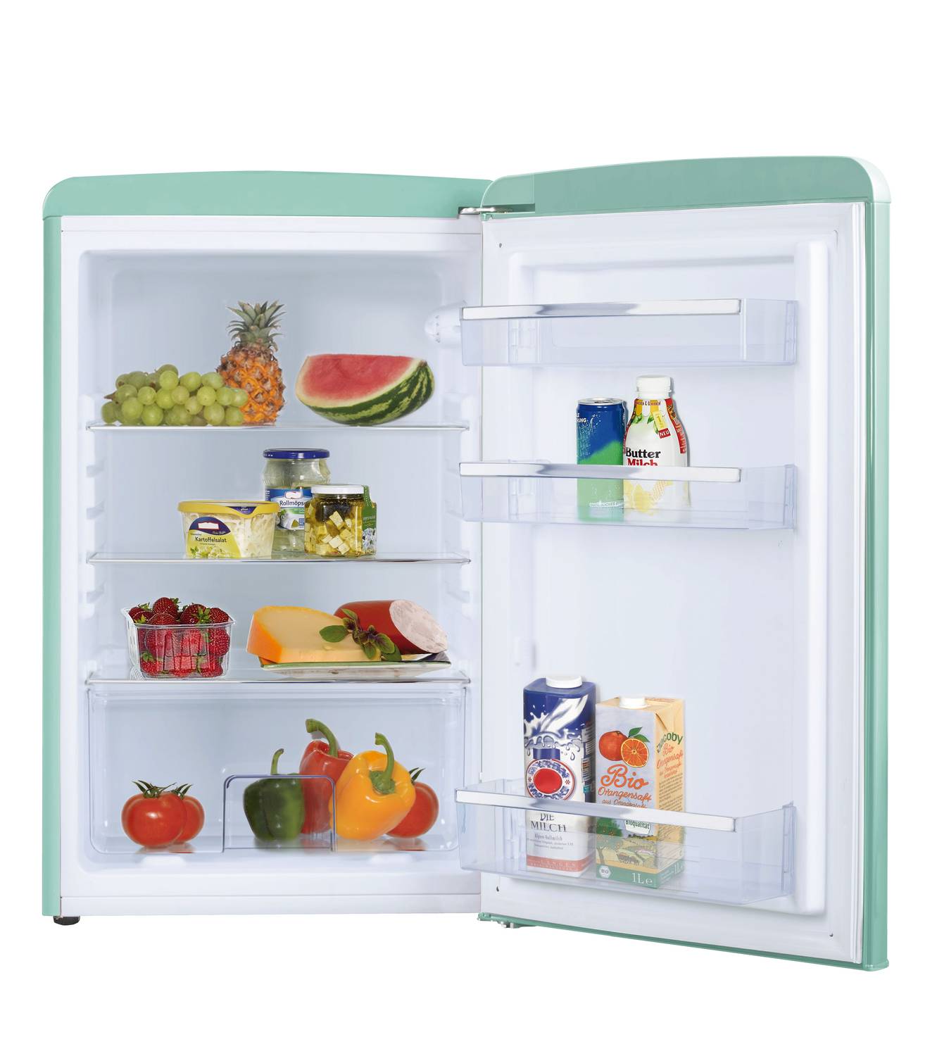 Vollraum-Kühlschrank im Retro Design, 88 cm Höhe, fresh mint Vollraum-Kühlschrank im Retro Design, 88 cm Höhe, fresh mint